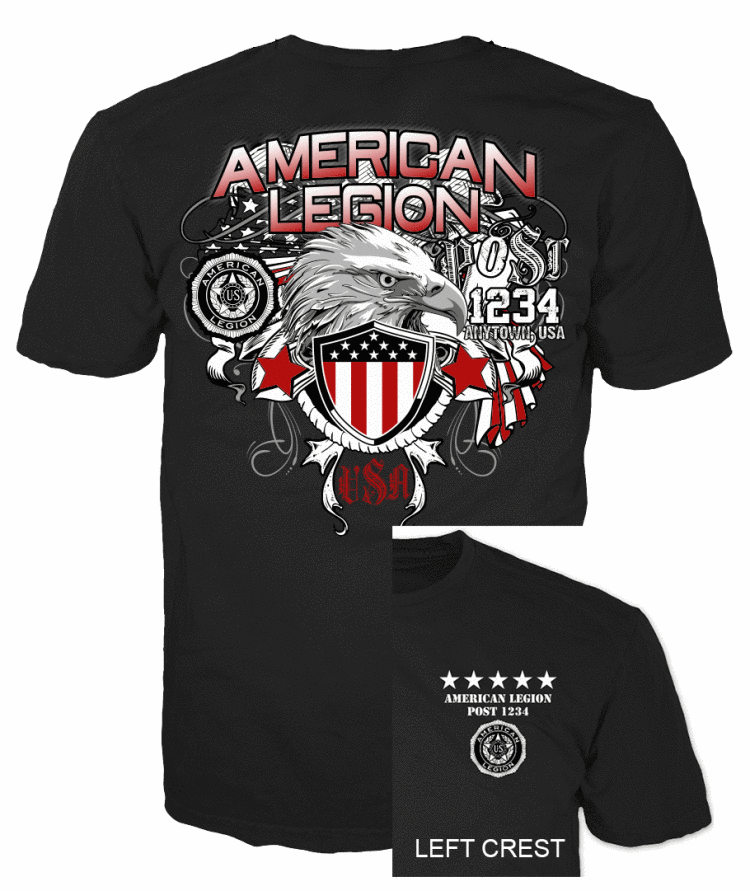 American legion American Flag and Eagle Head T-Shirt