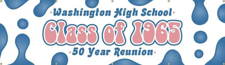 High School Reunion Vinyl Banner with 70s Design