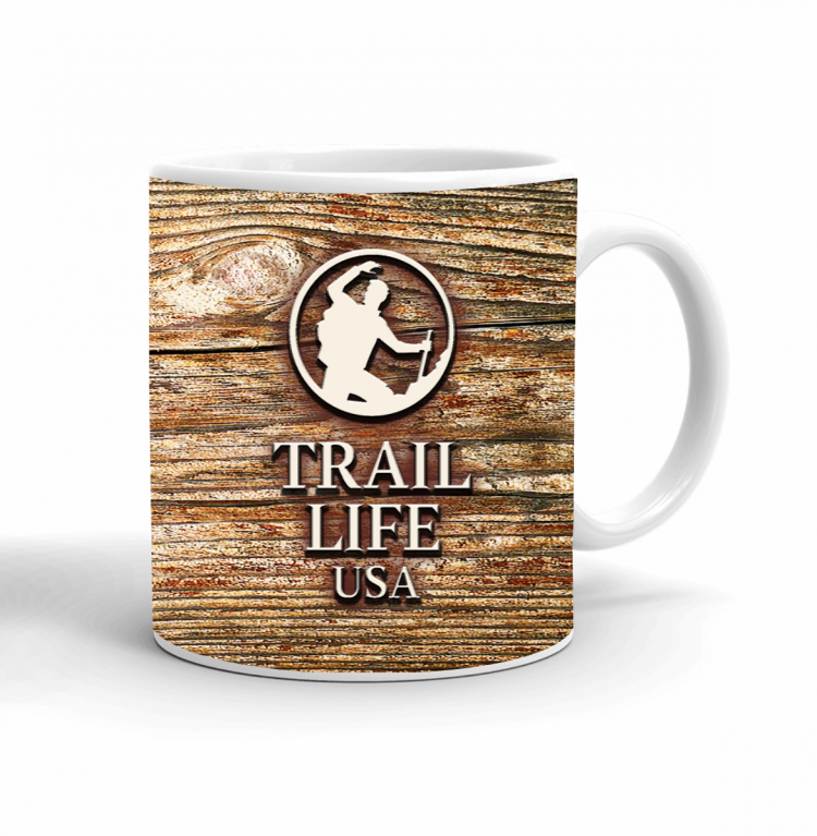 Trail Life Rustic Wood Mug Back
