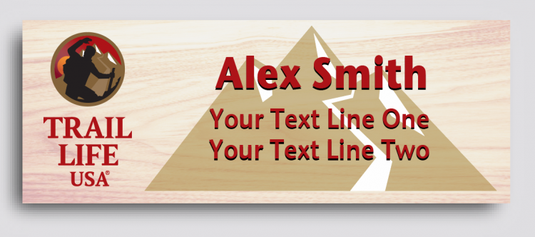 Trail Life Mountain Light Maple Name Tag