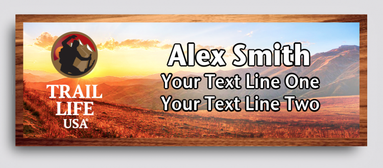 Trail Life Sunset Cherry Wood Name Tag