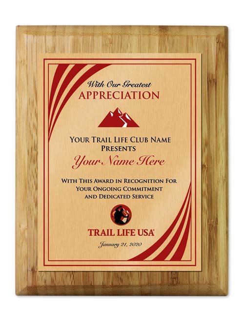 Trail Life Striped Bamboo Wood Background Plaque