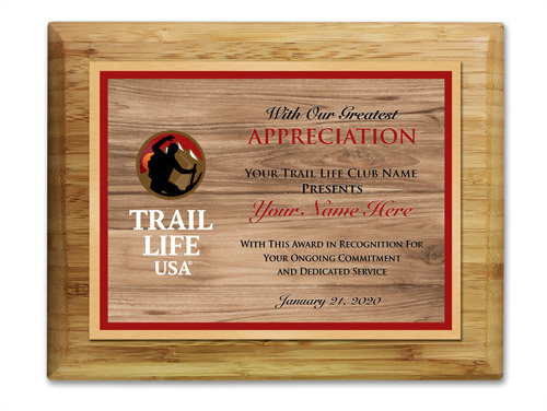 Trail Life Horizontal Bamboo Wood Background Plaque