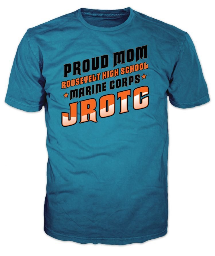 Marine Corps JROTC Proud Mom Blue T-Shirt