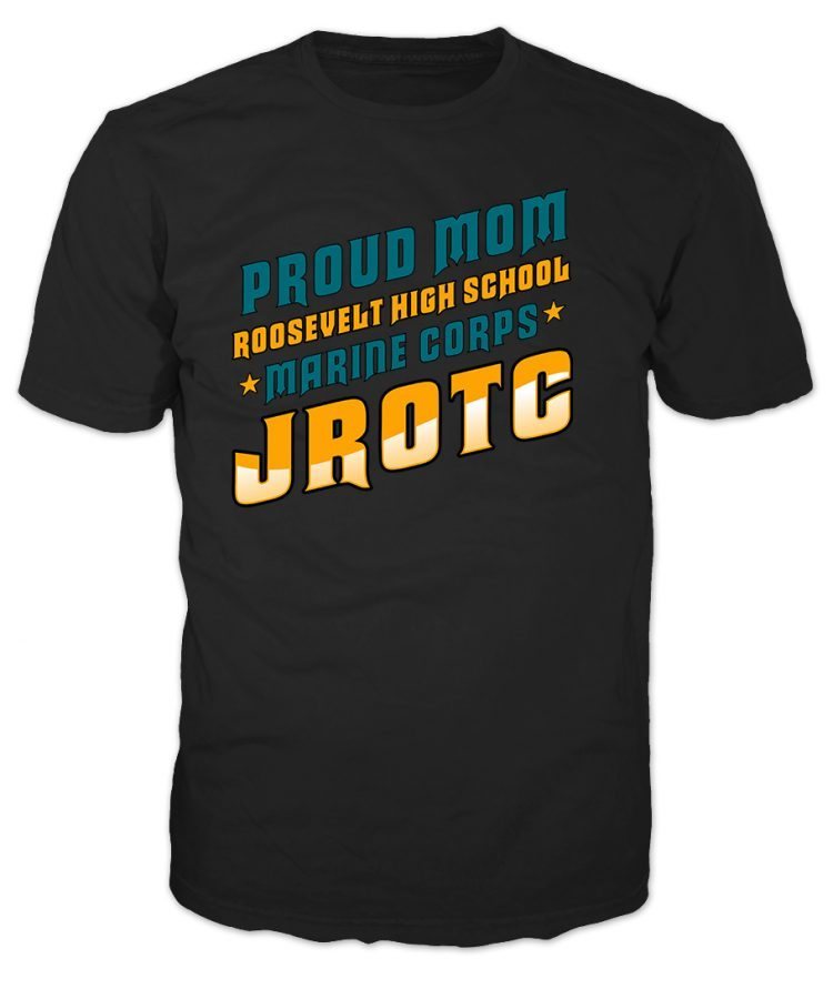 Marine Corps JROTC Proud Mom Black T-Shirt
