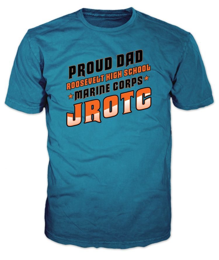 Marine Corps JROTC Proud Dad Blue T-Shirt