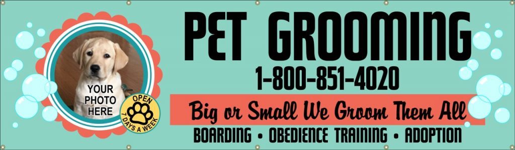 Vinyl Banner with Pet Grooming Theme SP7925 - Shop ClassB